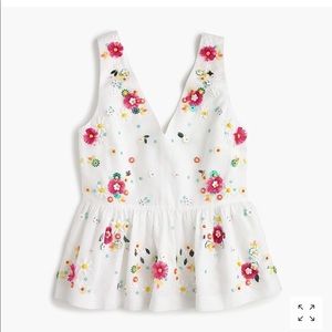 NWT j.Crew hand embellished beaded floral top